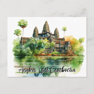 Carte Postale Majestic Angkor Vat Au Milieu D'Une Sérénité Verdo