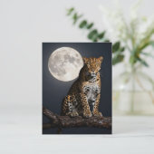 Carte Postale Majestic Leopard and Full Moon  (Debout devant)