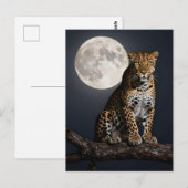 Carte Postale Majestic Leopard and Full Moon  (Devant / Derrière)