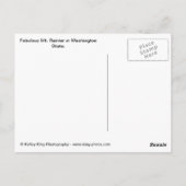 Carte Postale Majestic Mt. Rainier (Dos)