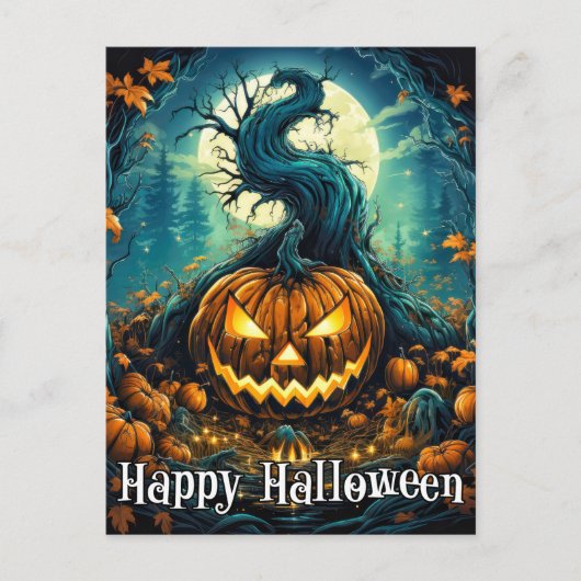 Carte Postale Majestic Nefarious Happy Halloween Citrouille (Devant)