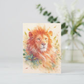 Carte Postale Majestic Orange Lion Autumn Leaf (Debout devant)