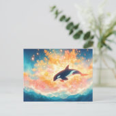 Carte Postale Majestic Orca Sunset Ocean (Debout devant)
