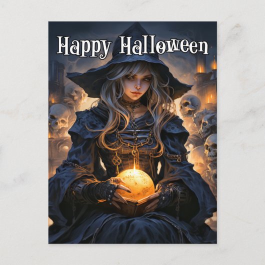 Carte Postale Majestic Salem Witch | Bonne Halloween (Devant)