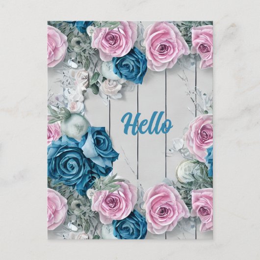 Carte Postale Majestic White Brick Shabby Nautica rose pâle (Devant)