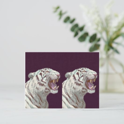Carte Postale Majestic White Tiger – Postcard Design (Debout devant)