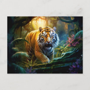 Carte Postale Majestueux Tigre Art de la Zodiaque Chinoise
