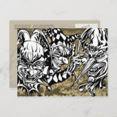 Carte Postale Mal, Clowns Effrayants (Devant / Derrière)
