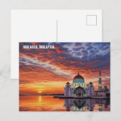 Carte postale Malacca Straits Mosquée Malaisie (Devant / Derrière)