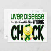 Carte Postale Maladie du foie Messagé avec le mauvais poussin (Devant / Derrière)