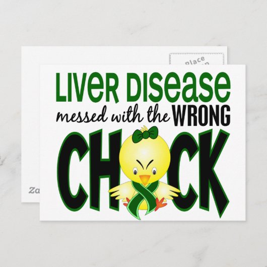 Carte Postale Maladie du foie Messagé avec le mauvais poussin (Devant / Derrière)