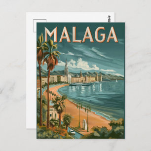 Carte Postale Malaga dans le charme rétro - Vintage voyage