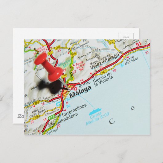 Carte Postale Malaga, Espagne (Devant / Derrière)