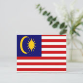 Carte Postale Malaisie - Drapeau - (Debout devant)