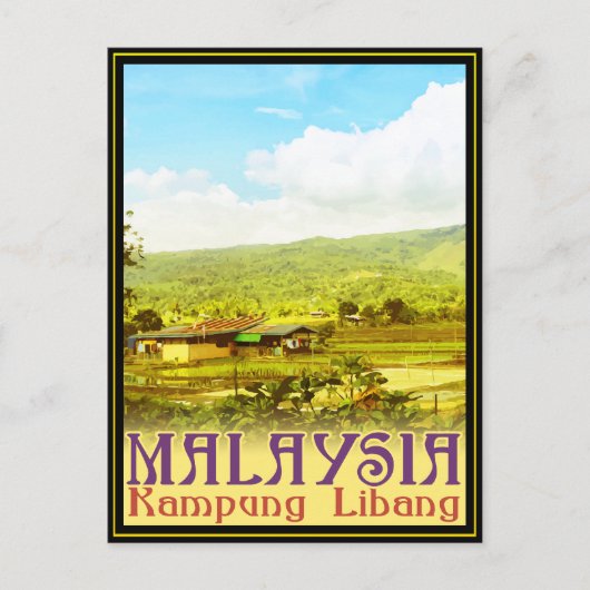 Carte Postale Malaisie - Kampung Libang (Village de Libang) (Devant)