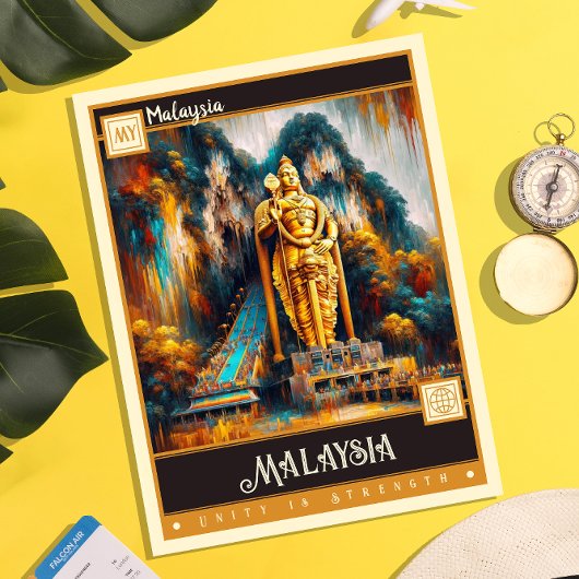 Carte Postale Malaisie | Peinture Vintage