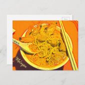 Carte Postale Malaisie Prawn Laksa épicé papier voyage (Devant / Derrière)