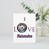 Carte Postale Malamute d'Alaska I Love (Debout devant)