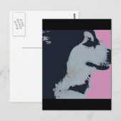 Carte Postale Malamute Dog Pop Art (Devant / Derrière)