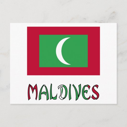Carte Postale Maldives et drapeau maldivien (Devant)