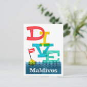 Carte Postale Maldives Plongée - Plongée colorée (Debout devant)