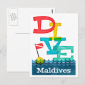 Carte Postale Maldives Plongée - Plongée colorée (Devant / Derrière)