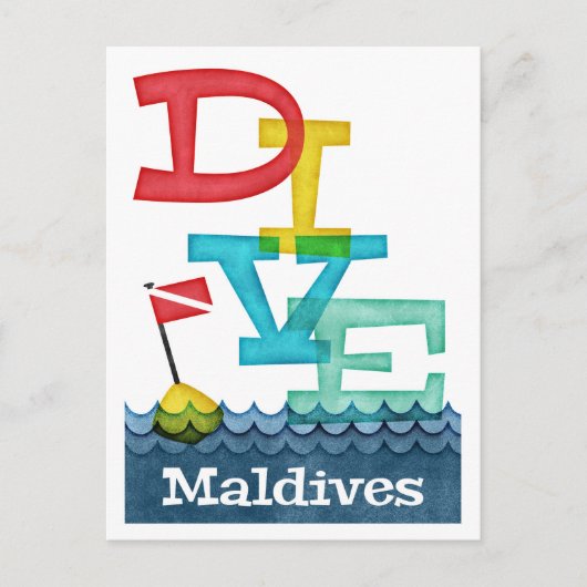 Carte Postale Maldives Plongée - Plongée colorée (Devant)