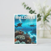 Carte Postale Maldives Plongée sous-marine Voyage (Debout devant)