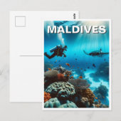 Carte Postale Maldives Plongée sous-marine Voyage (Devant / Derrière)