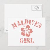 Carte Postale Maldives Rose (Devant / Derrière)