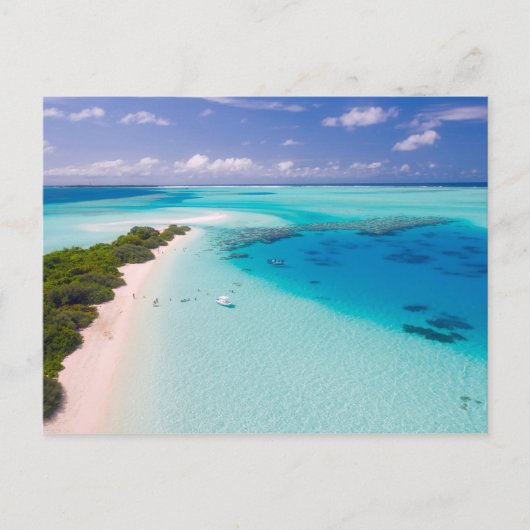 Carte Postale Maldives, vue aérienne sur la plage (Devant)