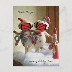 Carte Postale Malgré l'année d'envoyer la fête des Snowmen