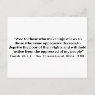 Carte Postale Malheur À Ceux Qui Font Des Lois Injustes Ésaïe 10