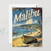 Carte Postale Malibu Beach Vintage (Devant / Derrière)