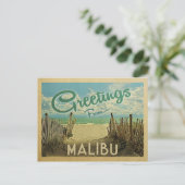 Carte Postale Malibu Beach Vintage voyage (Debout devant)