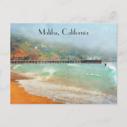 Carte Postale Malibu California Pier Surfrider (Devant)