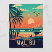 Carte Postale Malibu California Retro Sunset Souvenirs 1950 (Devant)