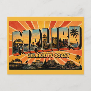 Carte Postale Malibu Californie Côte des Célébrités Voyage Vinta