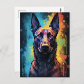 Carte Postale Malinois belges colorés (Devant / Derrière)