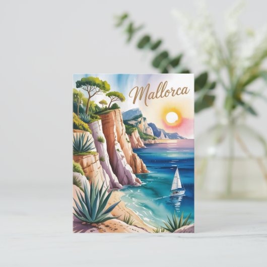 Carte Postale Mallorca Aquarell peinture aquarelle (Debout devant)