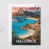 Carte Postale Mallorca, Espagne Voyage de plage (Devant / Derrière)