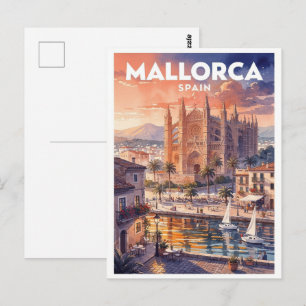 Carte Postale Mallorca Espagne Voyage Rétro