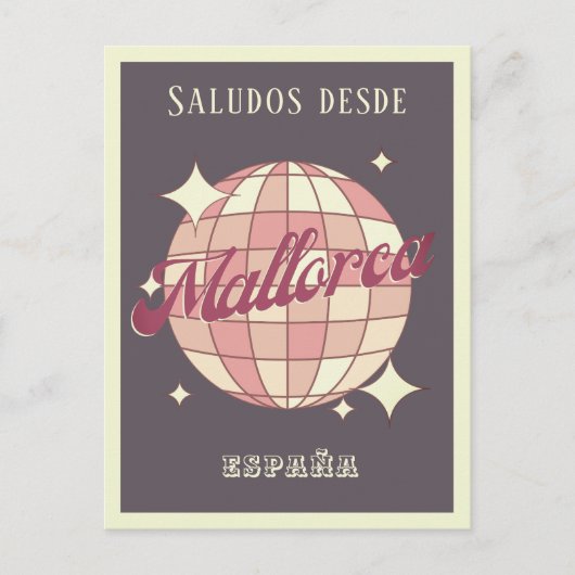 Carte Postale Mallorca Majorque Espagne España rétro violet Cart (Devant)