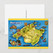 Carte Postale Mallorca Spain Map Postcard (Devant / Derrière)