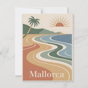 Carte Postale Mallorca Vintage minimaliste