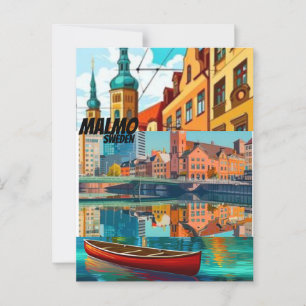 Carte Postale Malmo Imprimer Malmo Accueil Décor Suède Art Impri