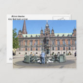 Carte Postale Malmö Suède - Hôtel de ville (Devant / Derrière)