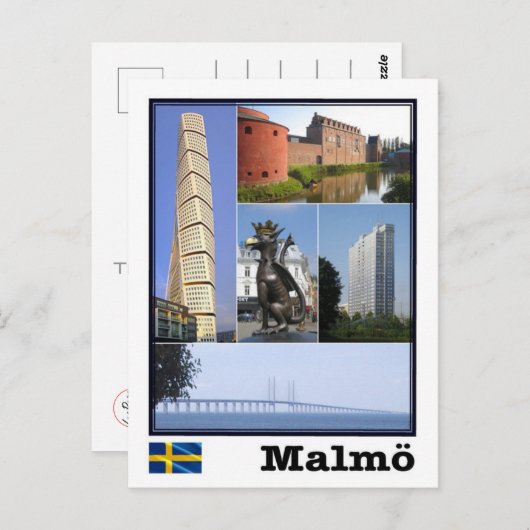 Carte Postale Malmö - Suède - Mosaic - (Devant / Derrière)