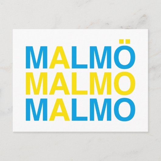 Carte Postale MALMO Swedish Flag (Devant)