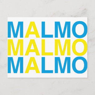 Carte Postale MALMO Swedish Flag